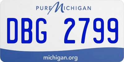 MI license plate DBG2799