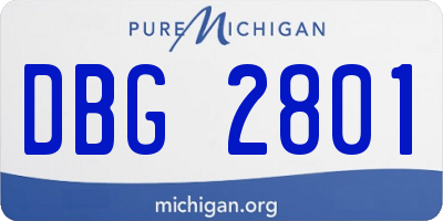 MI license plate DBG2801