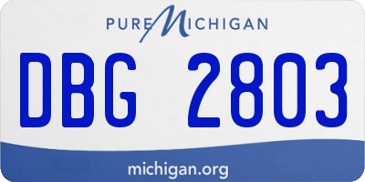 MI license plate DBG2803