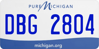 MI license plate DBG2804
