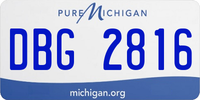 MI license plate DBG2816