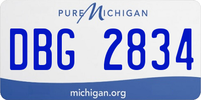 MI license plate DBG2834