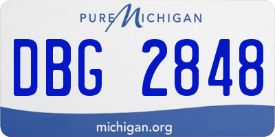 MI license plate DBG2848