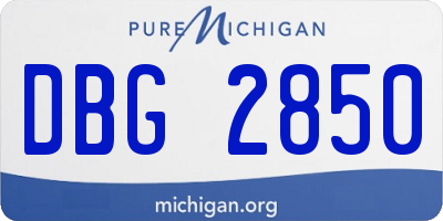 MI license plate DBG2850