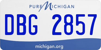 MI license plate DBG2857