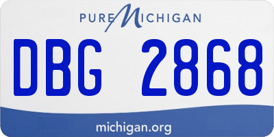 MI license plate DBG2868
