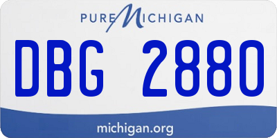 MI license plate DBG2880