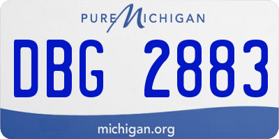 MI license plate DBG2883