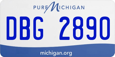MI license plate DBG2890