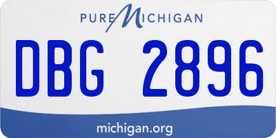 MI license plate DBG2896