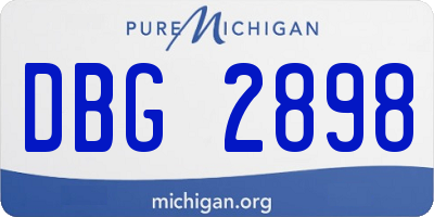 MI license plate DBG2898