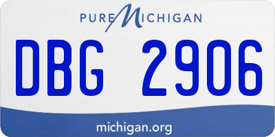 MI license plate DBG2906