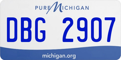 MI license plate DBG2907