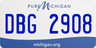 MI license plate DBG2908