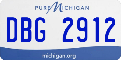 MI license plate DBG2912