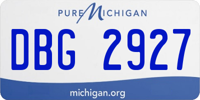 MI license plate DBG2927