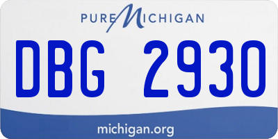 MI license plate DBG2930