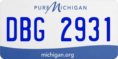 MI license plate DBG2931