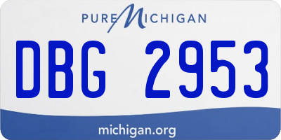 MI license plate DBG2953