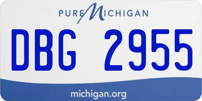 MI license plate DBG2955