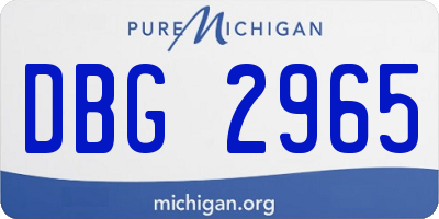 MI license plate DBG2965