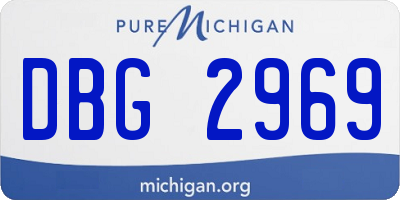 MI license plate DBG2969