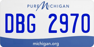 MI license plate DBG2970