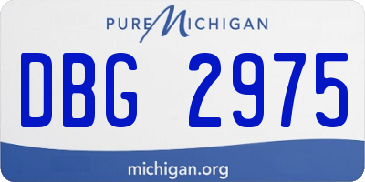 MI license plate DBG2975