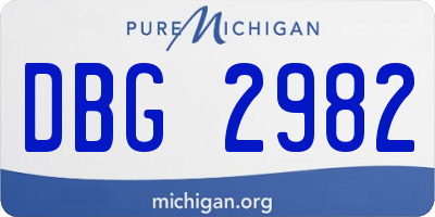MI license plate DBG2982