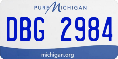 MI license plate DBG2984