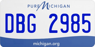 MI license plate DBG2985
