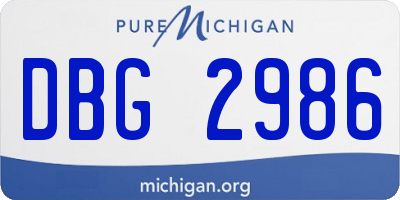 MI license plate DBG2986