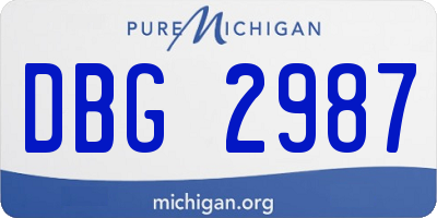 MI license plate DBG2987