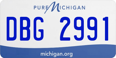 MI license plate DBG2991