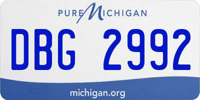 MI license plate DBG2992