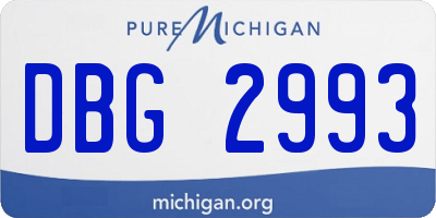 MI license plate DBG2993