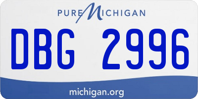 MI license plate DBG2996