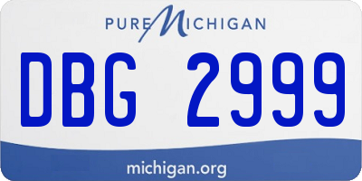 MI license plate DBG2999
