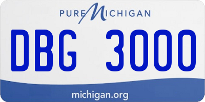 MI license plate DBG3000