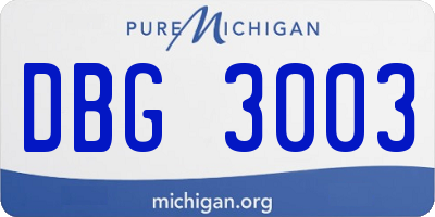 MI license plate DBG3003