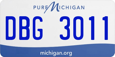 MI license plate DBG3011