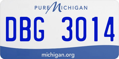 MI license plate DBG3014