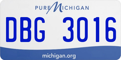 MI license plate DBG3016