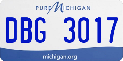 MI license plate DBG3017