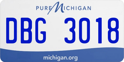 MI license plate DBG3018