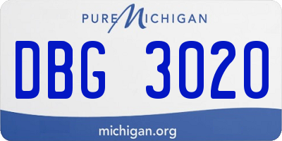MI license plate DBG3020