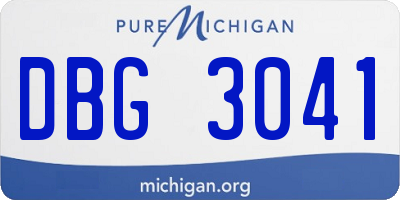 MI license plate DBG3041
