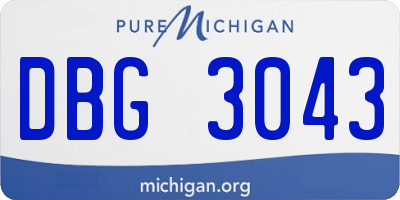 MI license plate DBG3043