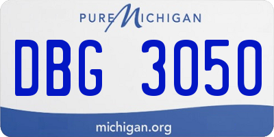 MI license plate DBG3050