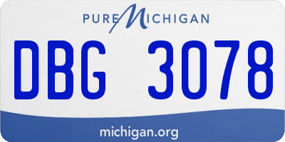 MI license plate DBG3078